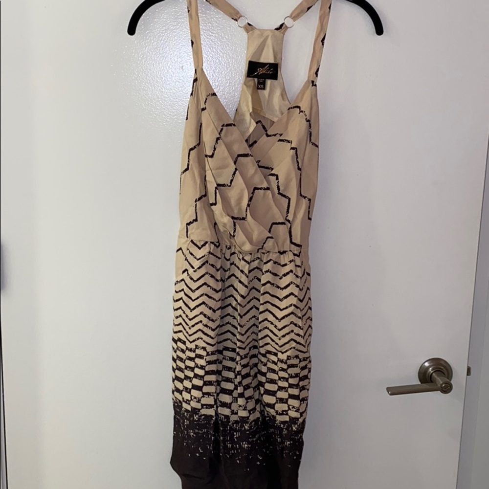 Tan and black dress